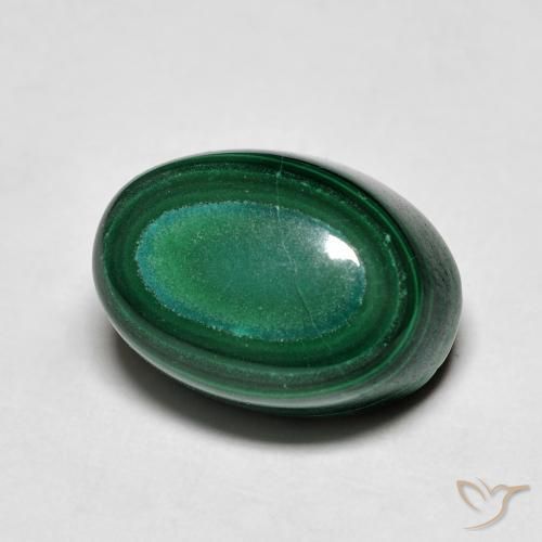 13.80ct Naturale Verde Malachite, Ovale, Opaco