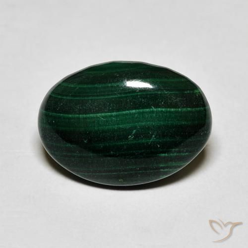 4.96ct Naturale Verde scuro Malachite, Ovale, Opaco