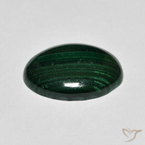 Malachite Verde scuro naturale da 4.96 ct, Ovale, Opaco