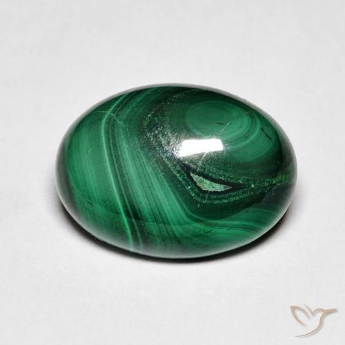 Malachite Verde naturale da 7.31 ct, Ovale, Opaco