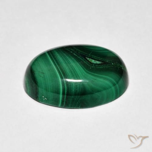 Malachite Verde naturale da 7.31 ct, Ovale, Opaco