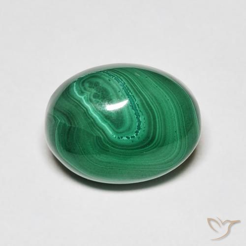 6.41ct Naturale Verde medio Malachite, Ovale, Opaco