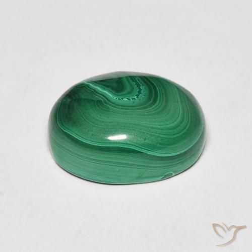 Malachite Verde medio naturale da 6.41 ct, Ovale, Opaco