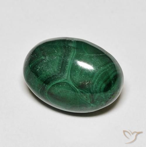 Malachite Verde medio naturale da 8.47 ct, Ovale, Opaco