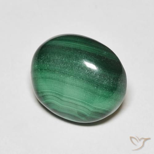 Malachite Verde medio naturale da 6.20 ct, Ovale, Opaco