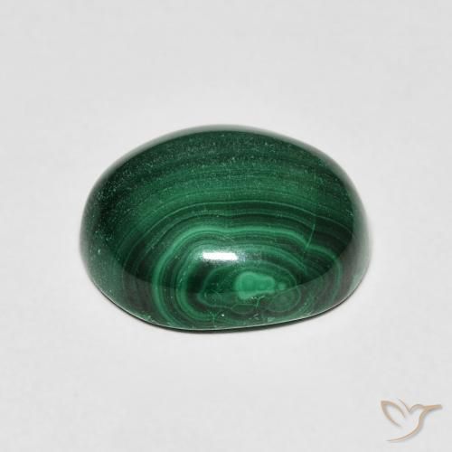 Malachite Verde medio naturale da 6.20 ct, Ovale, Opaco