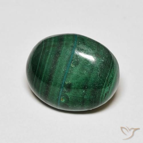 Malachite Verde medio naturale da 5.65 ct, Ovale, Opaco