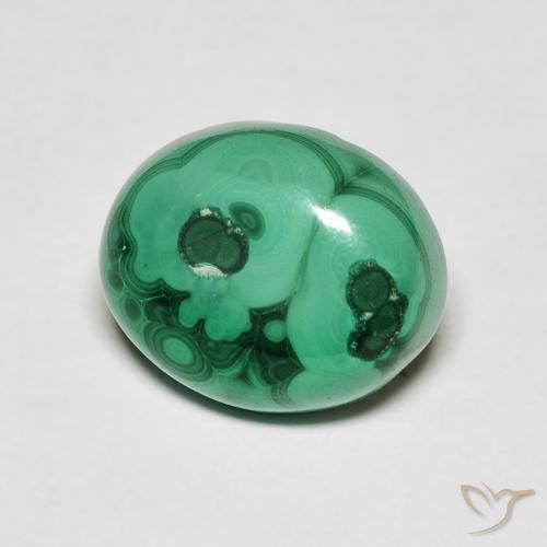 Malachite Verde medio naturale da 6.76 ct, Ovale, Opaco