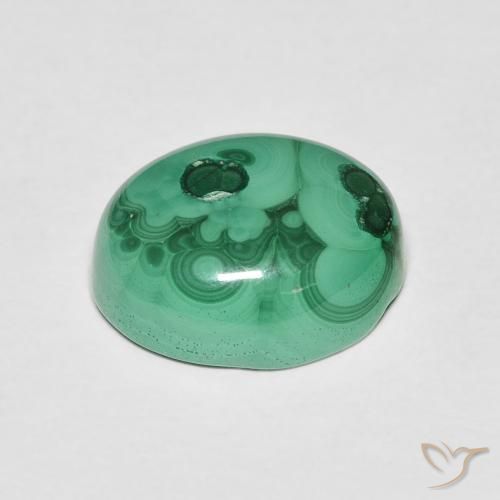 Malachite Verde medio naturale da 6.76 ct, Ovale, Opaco