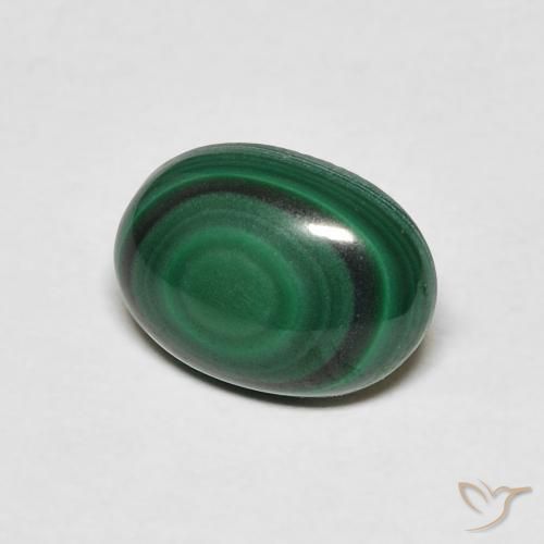 Malachite Verde scuro naturale da 2.60 ct, Ovale, Opaco