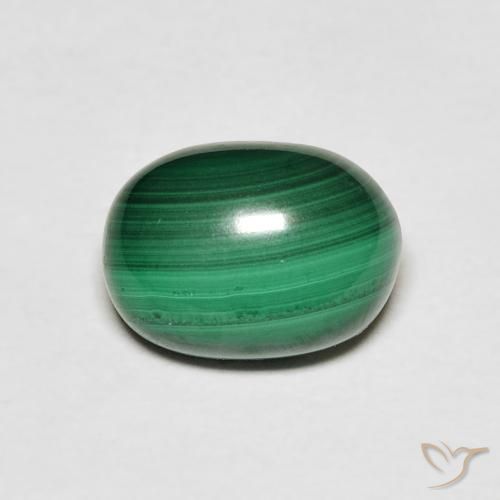 3.44ct Naturale Verde scuro Malachite, Ovale, Opaco