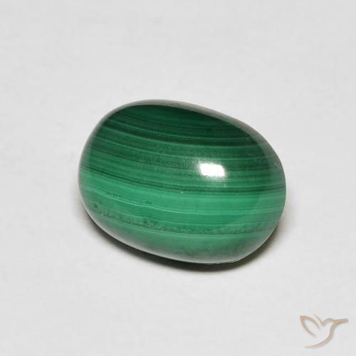 Malachite Verde scuro naturale da 3.44 ct, Ovale, Opaco