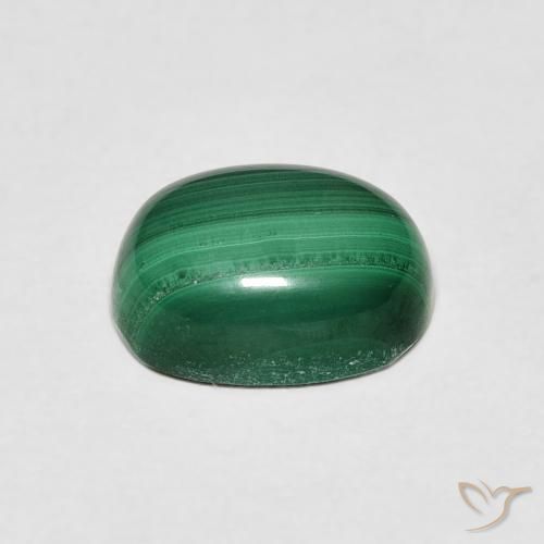 Malachite Verde scuro naturale da 3.44 ct, Ovale, Opaco