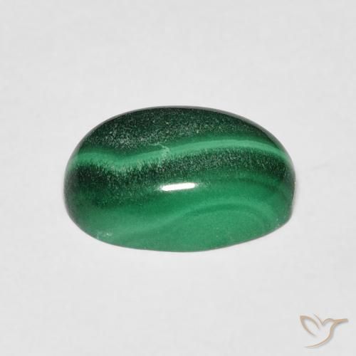 Malachite Verde scuro naturale da 2.27 ct, Ovale, Opaco