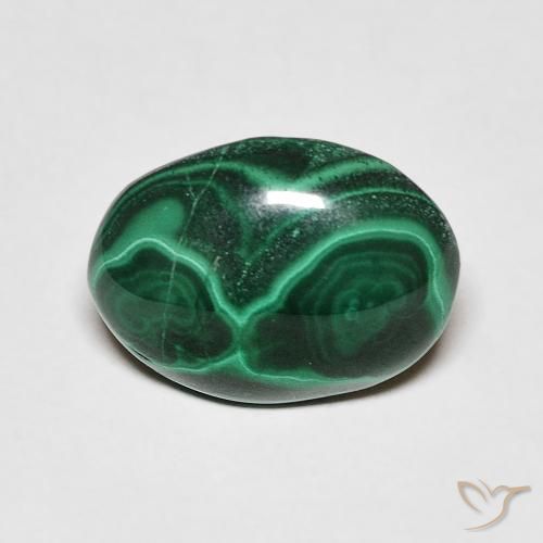 5.19ct Naturale Verde scuro Malachite, Ovale, Opaco
