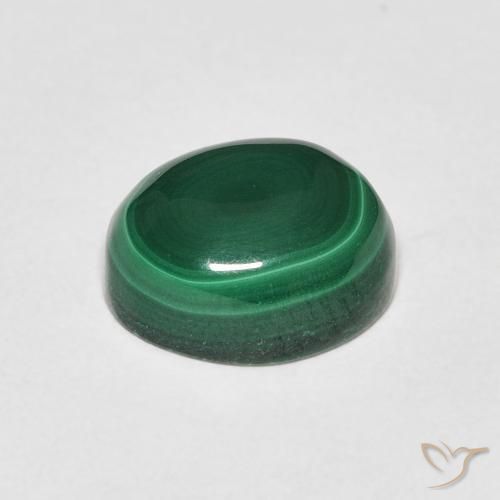 Malachite Verde scuro naturale da 3.20 ct, Ovale, Opaco