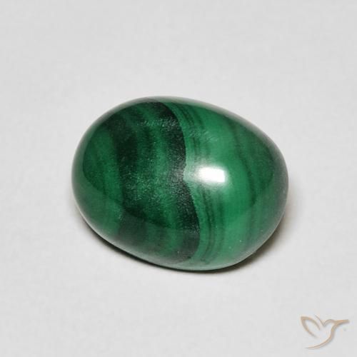 Malachite Verde medio naturale da 3.92 ct, Ovale, Opaco