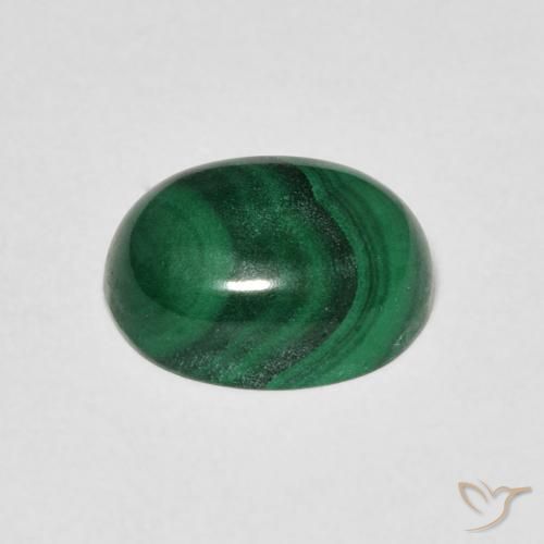 Malachite Verde medio naturale da 3.92 ct, Ovale, Opaco