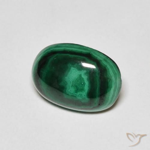 Malachite Verde scuro naturale da 3.01 ct, Ovale, Opaco