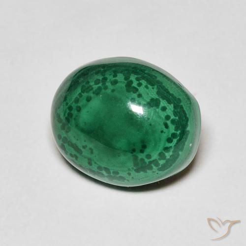Malachite Verde medio naturale da 6.61 ct, Ovale, Opaco