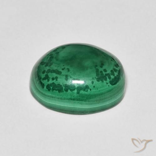 Malachite Verde medio naturale da 6.61 ct, Ovale, Opaco