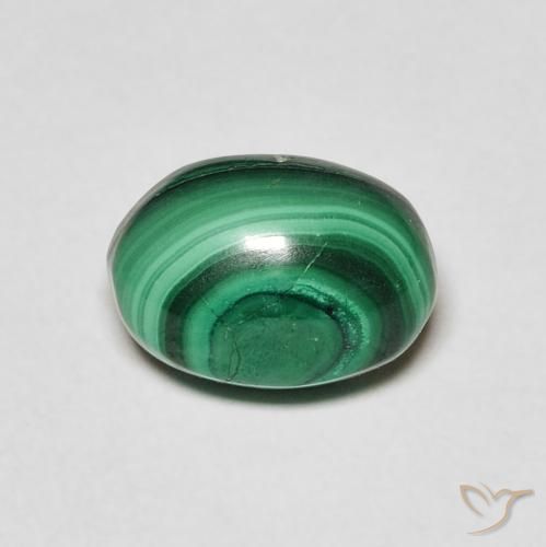 3.36ct Naturale Verde scuro Malachite, Ovale, Opaco