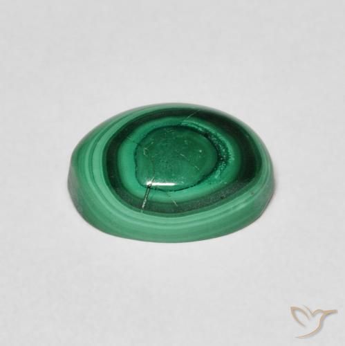 Malachite Verde scuro naturale da 3.36 ct, Ovale, Opaco