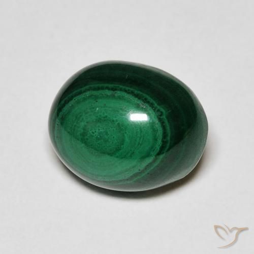 Malachite Verde naturale da 5.19 ct, Ovale, Opaco