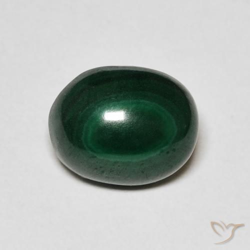 3.00ct Naturale Verde scuro Malachite, Ovale, Opaco