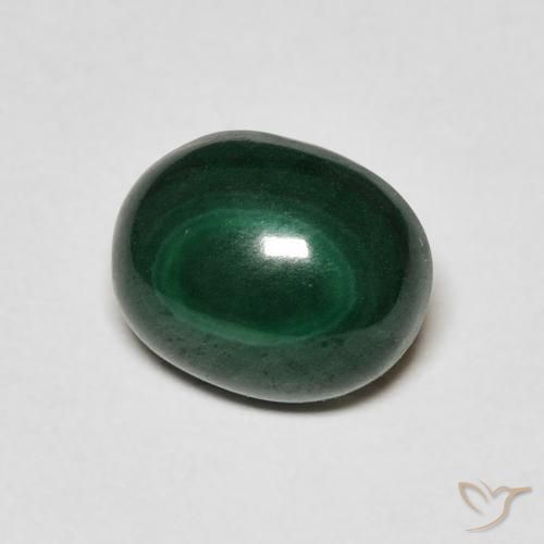 Malachite Verde scuro naturale da 3.00 ct, Ovale, Opaco