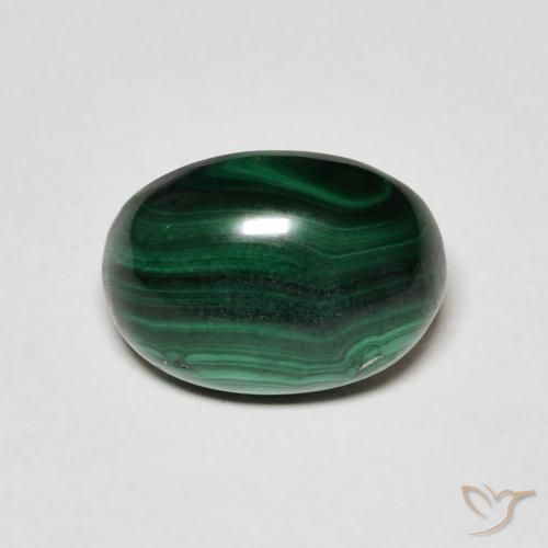 5.27ct Naturale Verde scuro Malachite, Ovale, Opaco