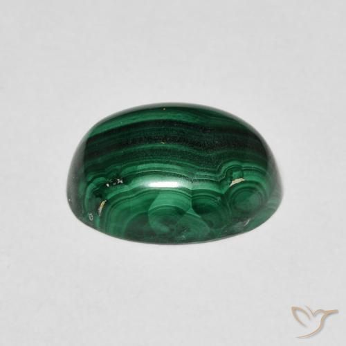Malachite Verde scuro naturale da 5.27 ct, Ovale, Opaco