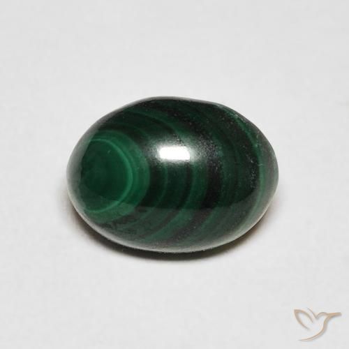 2.90ct Naturale Verde scuro Malachite, Ovale, Opaco