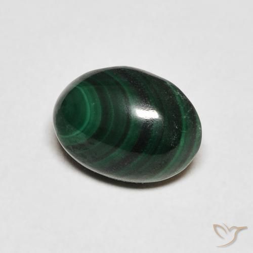 Malachite Verde scuro naturale da 2.90 ct, Ovale, Opaco