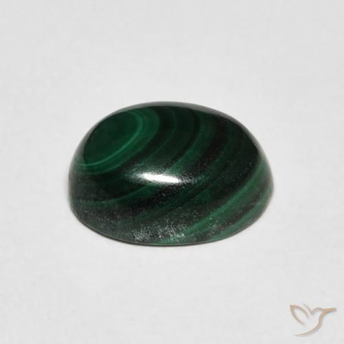 Malachite Verde scuro naturale da 2.90 ct, Ovale, Opaco