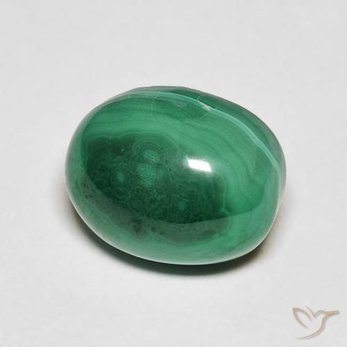 Malachite Verde medio naturale da 6.20 ct, Ovale, Opaco
