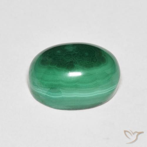 Malachite Verde medio naturale da 6.20 ct, Ovale, Opaco