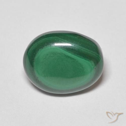 3.08ct Naturale Verde medio Malachite, Ovale, Opaco