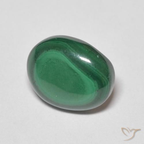 Malachite Verde medio naturale da 3.08 ct, Ovale, Opaco
