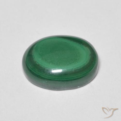 Malachite Verde medio naturale da 3.08 ct, Ovale, Opaco
