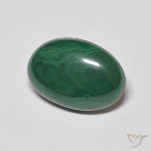 Malachite Verde medio naturale da 6.57 ct, Ovale, Opaco