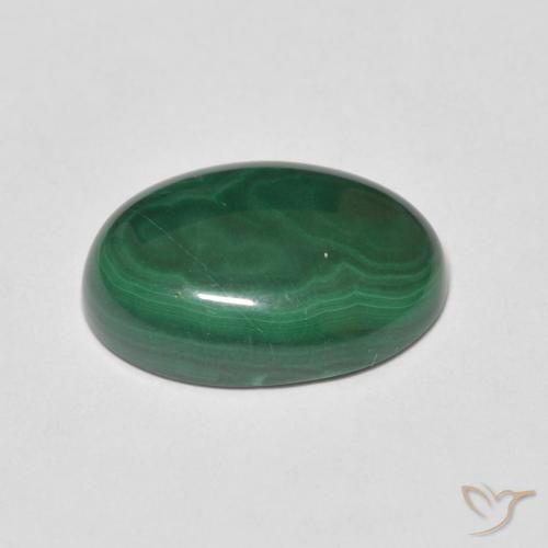 Malachite Verde medio naturale da 6.57 ct, Ovale, Opaco
