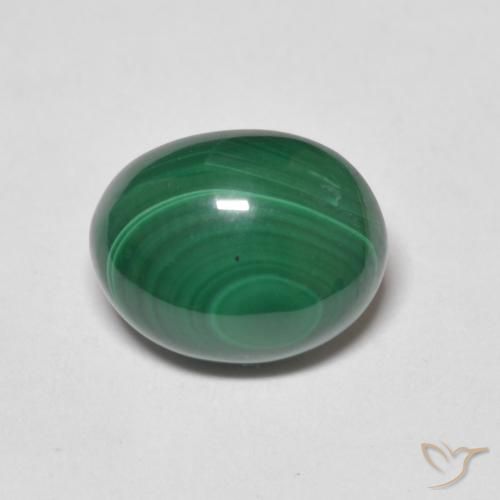 4.39ct Naturale Verde medio Malachite, Ovale, Opaco