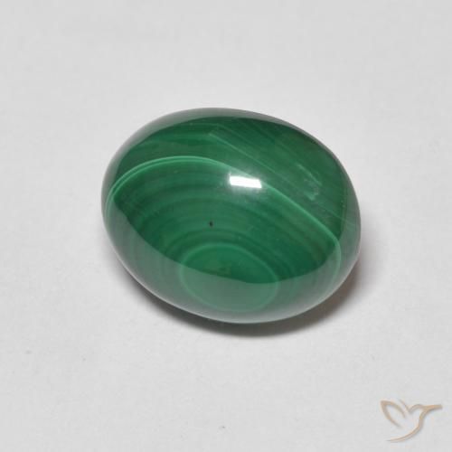 Malachite Verde medio naturale da 4.39 ct, Ovale, Opaco