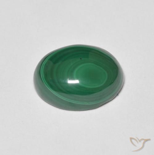 Malachite Verde medio naturale da 4.39 ct, Ovale, Opaco