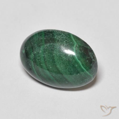 Malachite Verde medio naturale da 5.64 ct, Ovale, Opaco