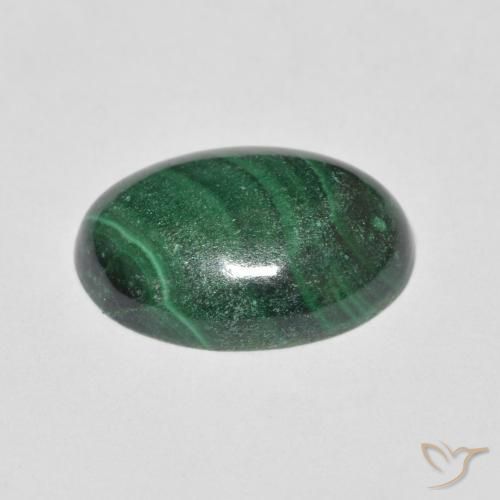 Malachite Verde medio naturale da 5.64 ct, Ovale, Opaco