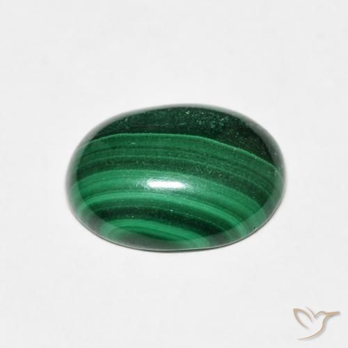 Malachite Verde medio naturale da 4.79 ct, Ovale, Opaco