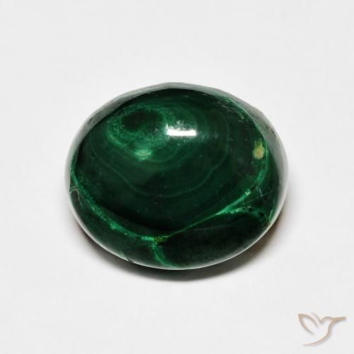 Malachite Verde scuro naturale da 6.97 ct, Taglio ovale, Opaco