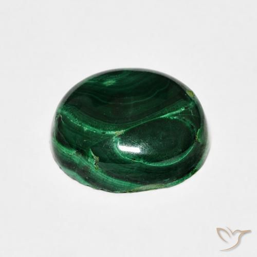 Malachite Verde scuro naturale da 6.97 ct, Taglio ovale, Opaco